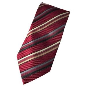 Valerio Garati silk dark red/burgundy tie with stripes‎
